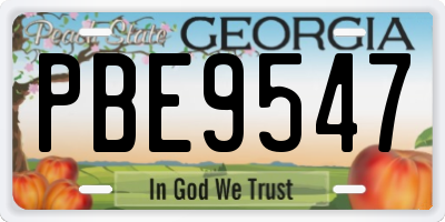 GA license plate PBE9547