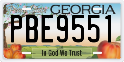 GA license plate PBE9551