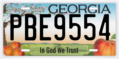 GA license plate PBE9554