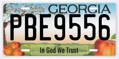 GA license plate PBE9556