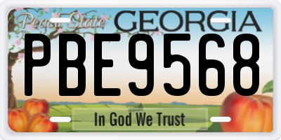 GA license plate PBE9568