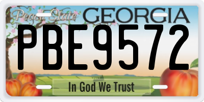GA license plate PBE9572