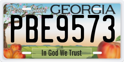 GA license plate PBE9573