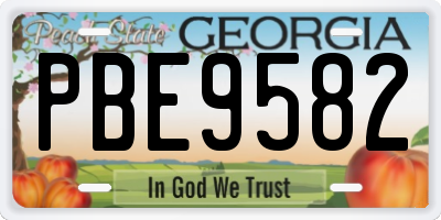 GA license plate PBE9582