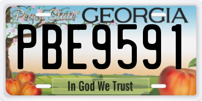 GA license plate PBE9591