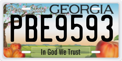 GA license plate PBE9593