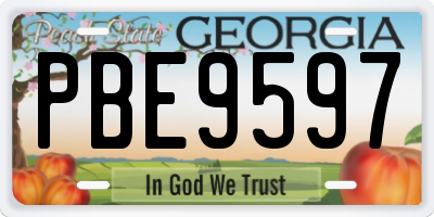 GA license plate PBE9597