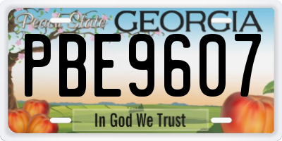 GA license plate PBE9607