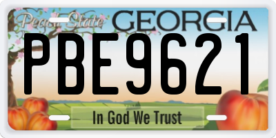 GA license plate PBE9621