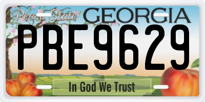 GA license plate PBE9629