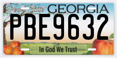 GA license plate PBE9632