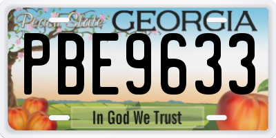 GA license plate PBE9633