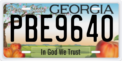GA license plate PBE9640