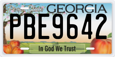 GA license plate PBE9642