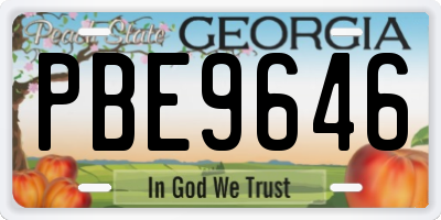 GA license plate PBE9646
