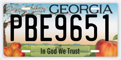 GA license plate PBE9651