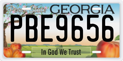 GA license plate PBE9656