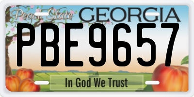 GA license plate PBE9657