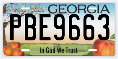 GA license plate PBE9663