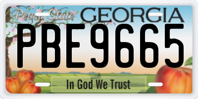 GA license plate PBE9665