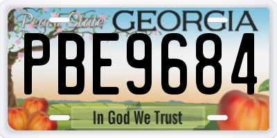 GA license plate PBE9684