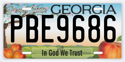 GA license plate PBE9686