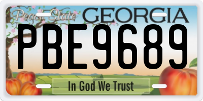 GA license plate PBE9689