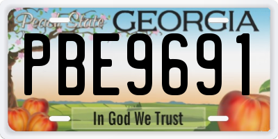 GA license plate PBE9691