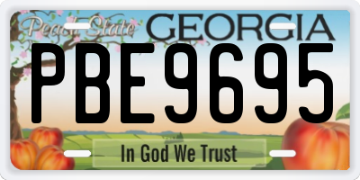 GA license plate PBE9695