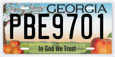 GA license plate PBE9701