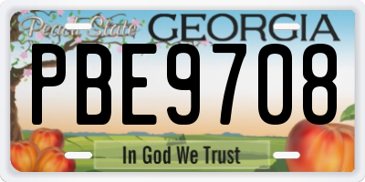 GA license plate PBE9708