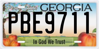 GA license plate PBE9711