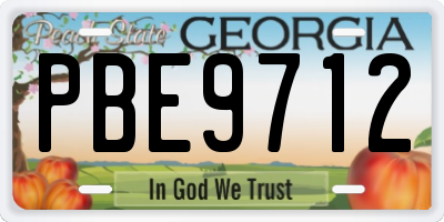 GA license plate PBE9712