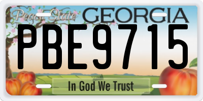 GA license plate PBE9715