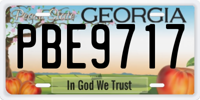 GA license plate PBE9717