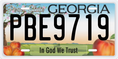 GA license plate PBE9719