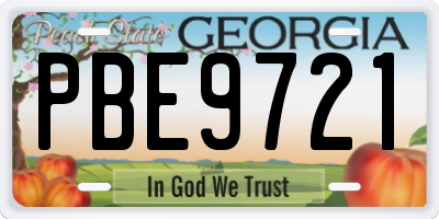 GA license plate PBE9721