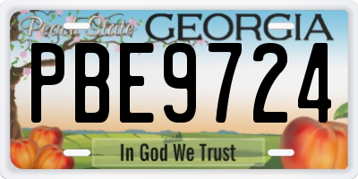 GA license plate PBE9724