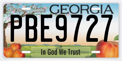 GA license plate PBE9727