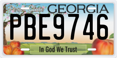 GA license plate PBE9746
