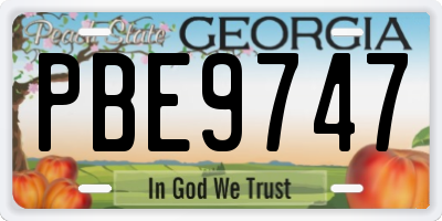 GA license plate PBE9747