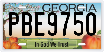 GA license plate PBE9750
