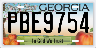 GA license plate PBE9754