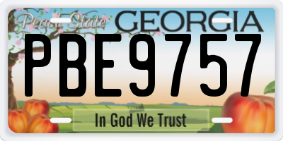 GA license plate PBE9757
