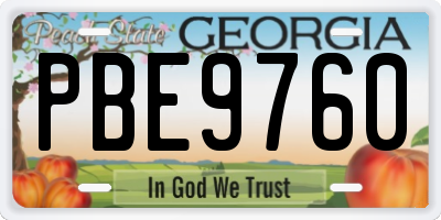 GA license plate PBE9760