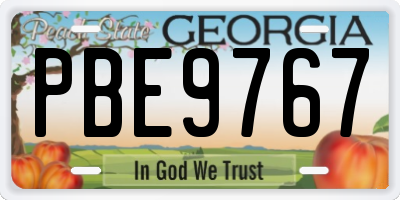 GA license plate PBE9767