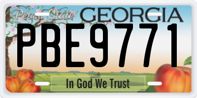 GA license plate PBE9771