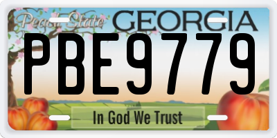 GA license plate PBE9779