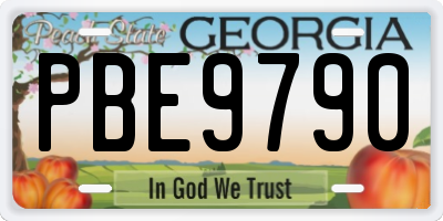 GA license plate PBE9790