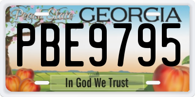 GA license plate PBE9795